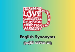 English Synonyms Test - ඉංග්‍රීසි සමාන පද